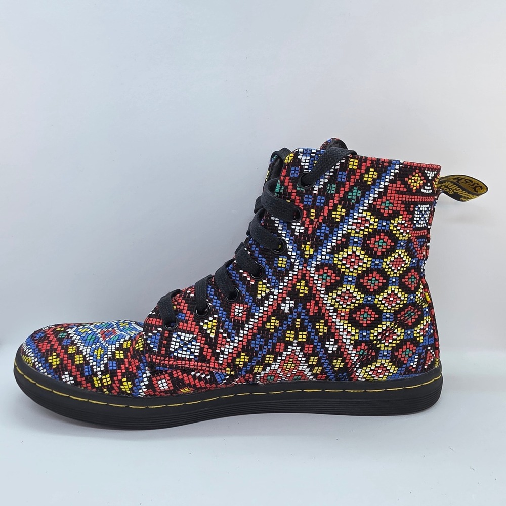 Dr. Martens Hackney Multi Color Geometric Tapestry High Top Boots AW004 Womens 8 - Picture 11 of 11